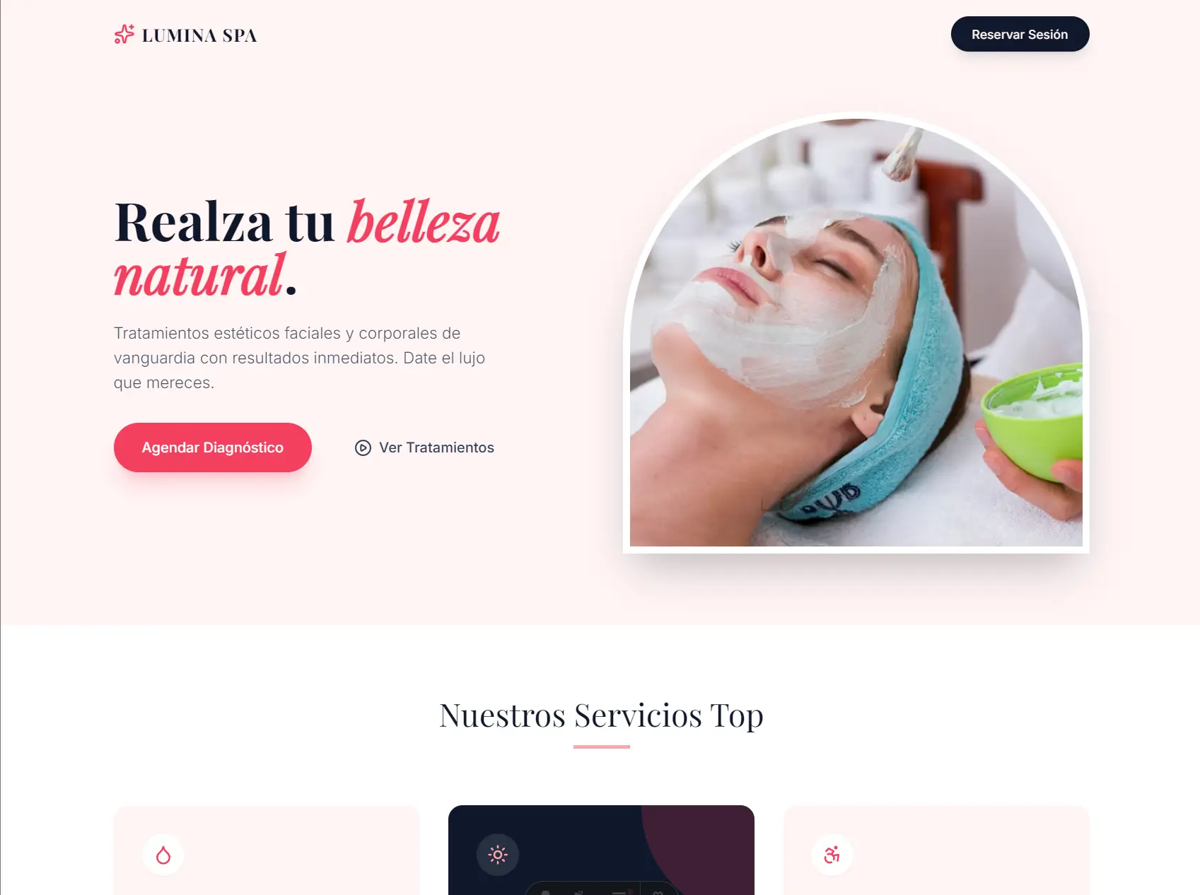 Vista previa del sitio web para Centros Estéticos