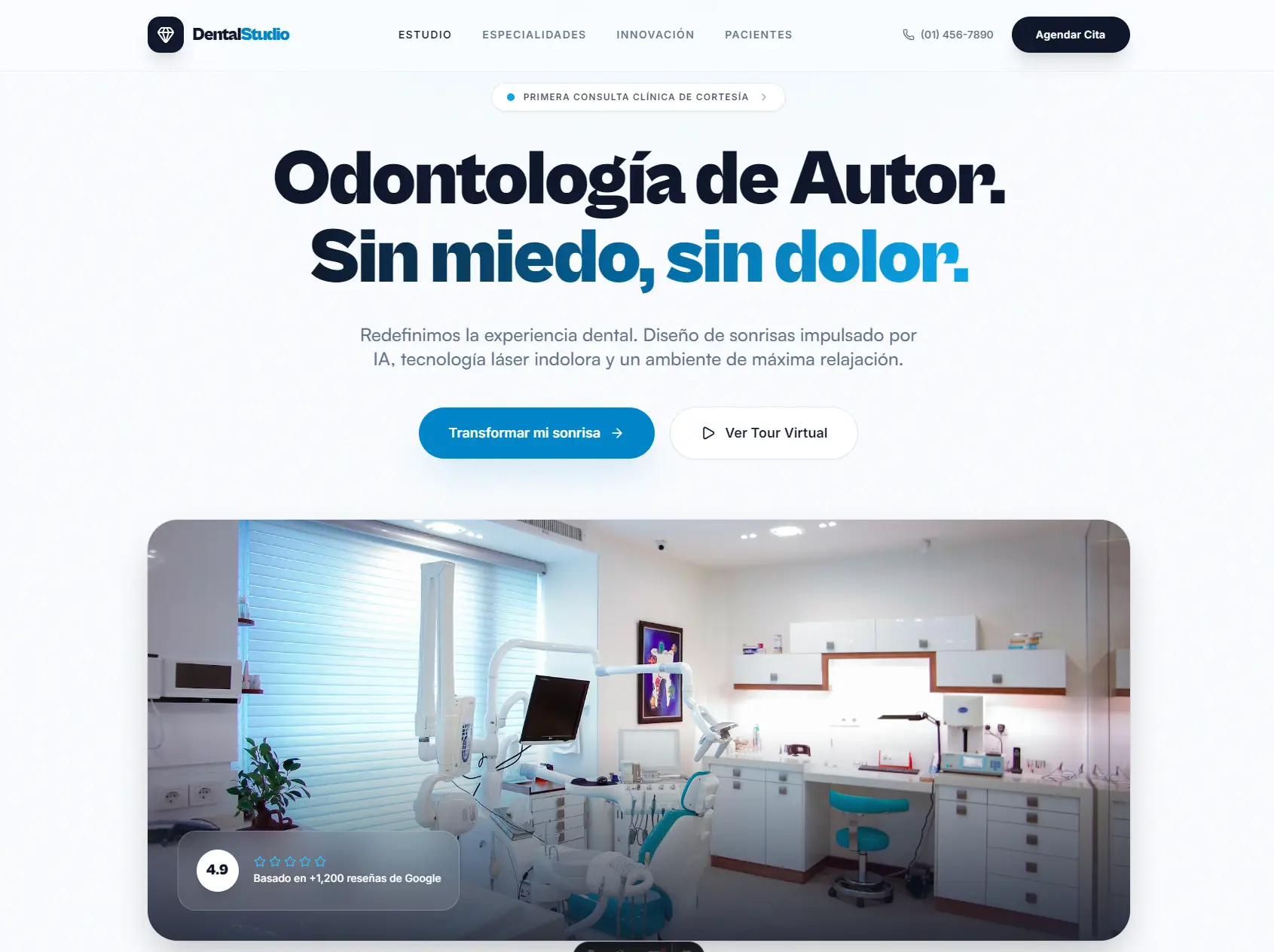 Vista previa del sitio web para Clínicas Dentales