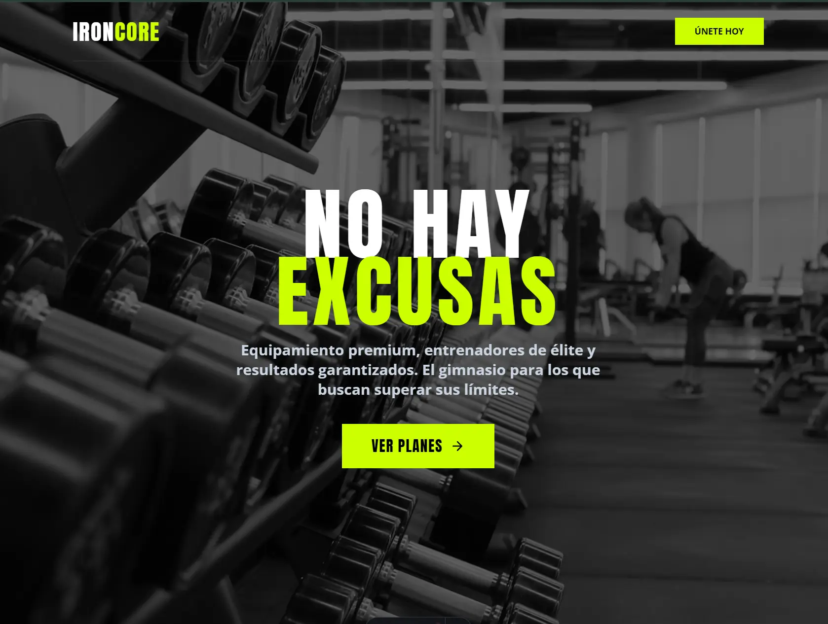 Vista previa del sitio web para Gimnasios / Entrenador