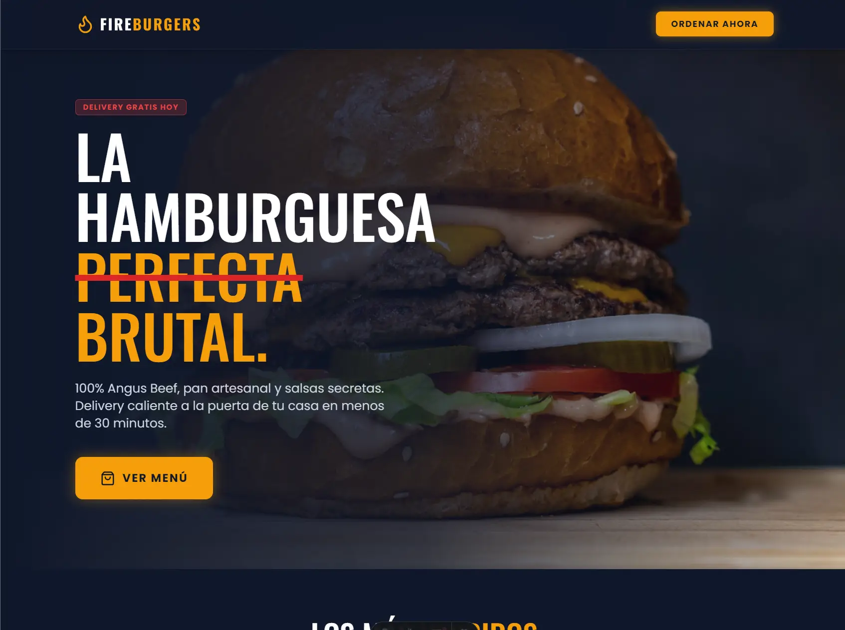 Vista previa del sitio web para Restaurantes (delivery)